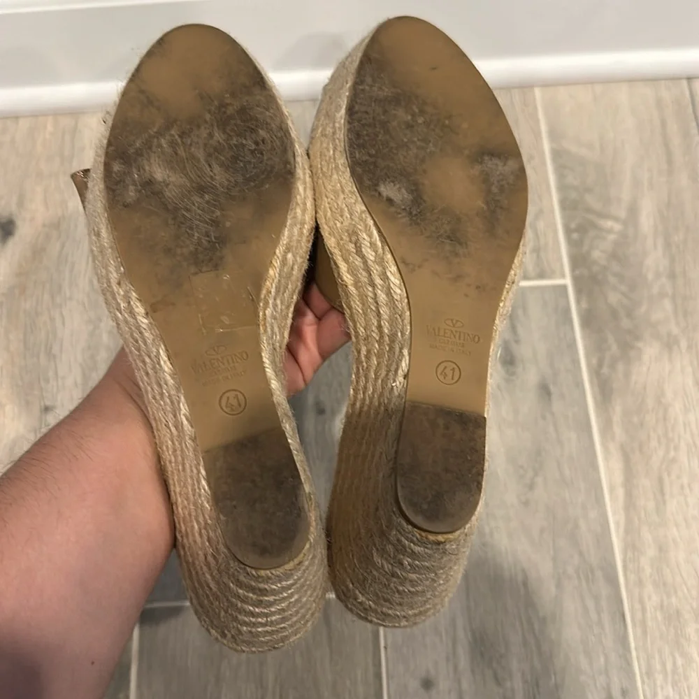 Valentino Garavani Patent Leather Espadrilles Size 41 US 9.5